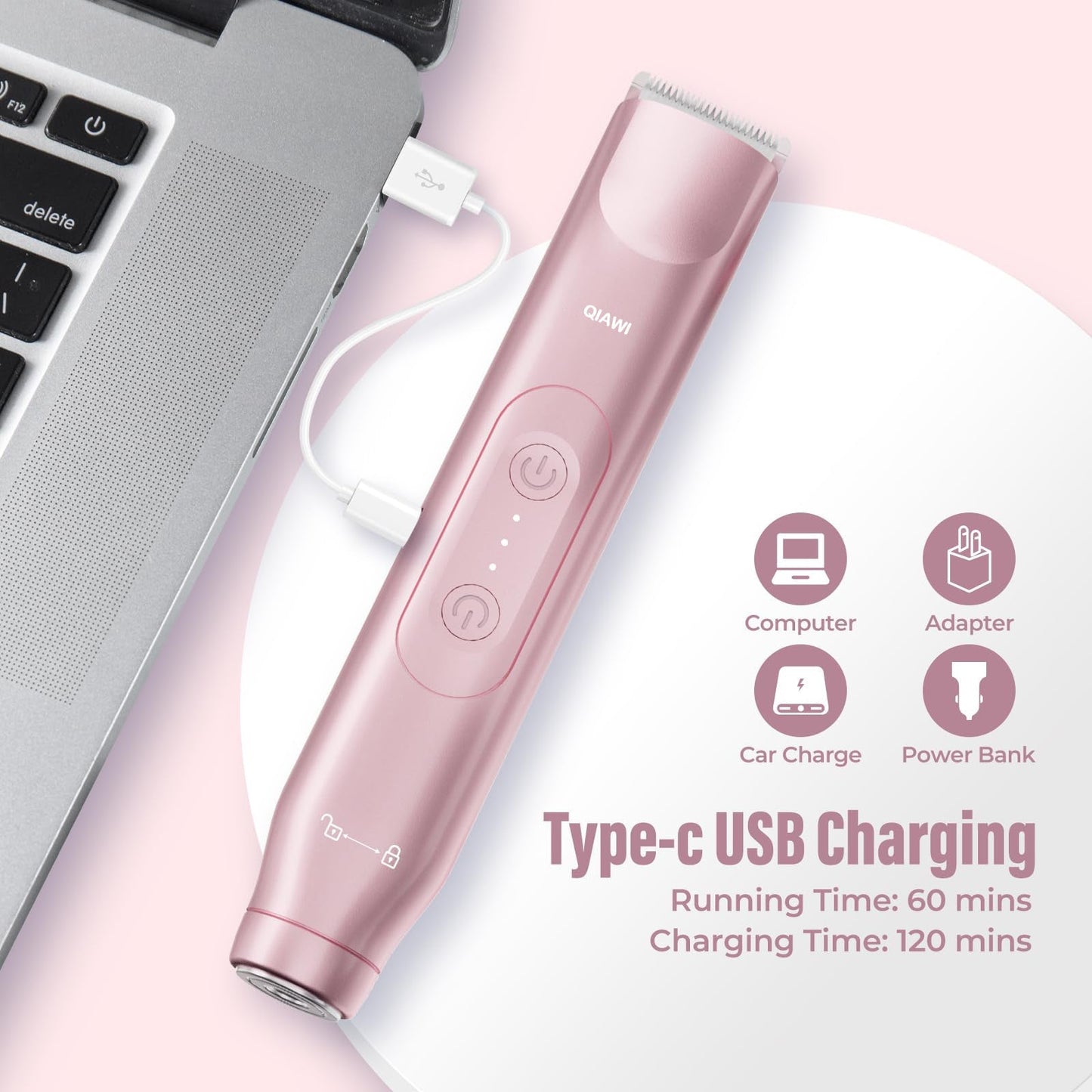 ✨Last 3 Hours: 2nd Only $9.99! QIAWI 2-in-1 Women’s Electric Shaver – Dual Head Precision Trimmer