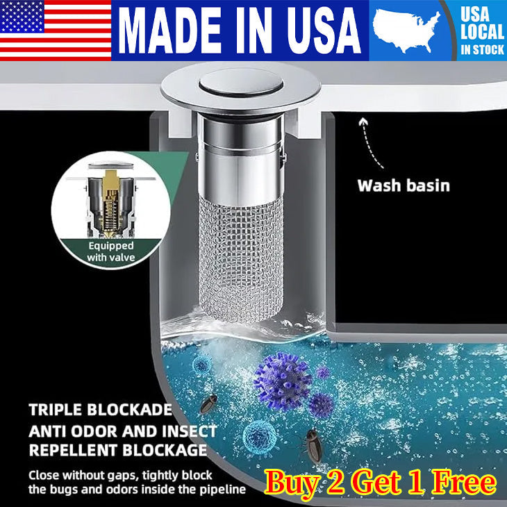 🏆Last Day Promotion 60% OFF🏆Pop Up Sink Drain Strainer----🛀Removes odors and prevents blockages