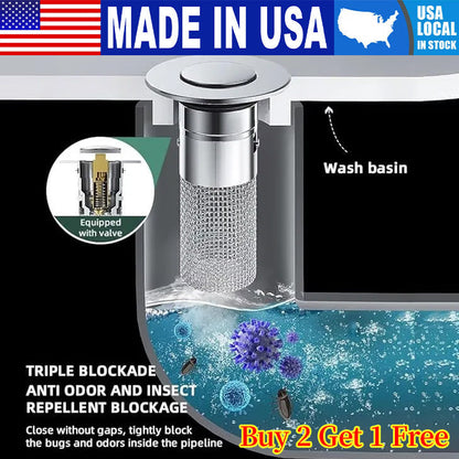 🏆Last Day Promotion 60% OFF🏆Pop Up Sink Drain Strainer----🛀Removes odors and prevents blockages